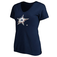Dallas Stars Women's Banner Wave Logo V-Neck T-Shirt T-Shirt - Navy - NHL 3930383