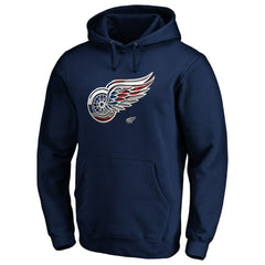 Detroit Red Wings Banner Wave Logo Pullover Hoodie - Navy - NHL 3930453