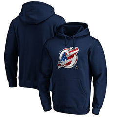 New Jersey Devils Banner Wave Logo Pullover Hoodie - Navy - NHL 3930458