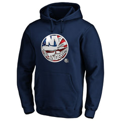 New York Islanders Banner Wave Logo Pullover Hoodie - Navy - NHL 3930459