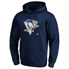 Pittsburgh Penguins Banner Wave Logo Pullover Hoodie - Navy - NHL 3930462