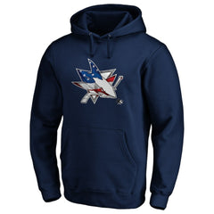 San Jose Sharks Banner Wave Logo Pullover Hoodie - Navy - NHL 3930463