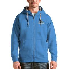 Los Angeles Chargers Antigua Victory Full-Zip Hoodie Powder Blue