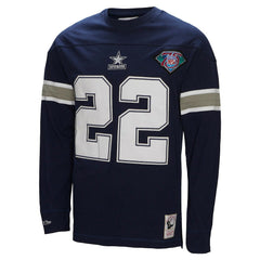 Mitchell & Ness Emmitt Smith Dallas Cowboys Throwback Retired Player Name & Number Long Sleeve Top Navy