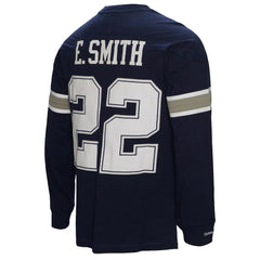 Mitchell & Ness Emmitt Smith Dallas Cowboys Throwback Retired Player Name & Number Long Sleeve Top Navy