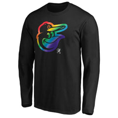 Baltimore Orioles Team Pride Logo Long Sleeve T-Shirt - Black - MLB on Sale