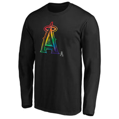 Los Angeles Angels Team Pride Logo Long Sleeve T-Shirt - Black - MLB Lifestyle