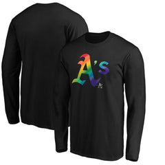 Athletics Team Pride Logo Long Sleeve T-Shirt - Black - MLB Lifestyle