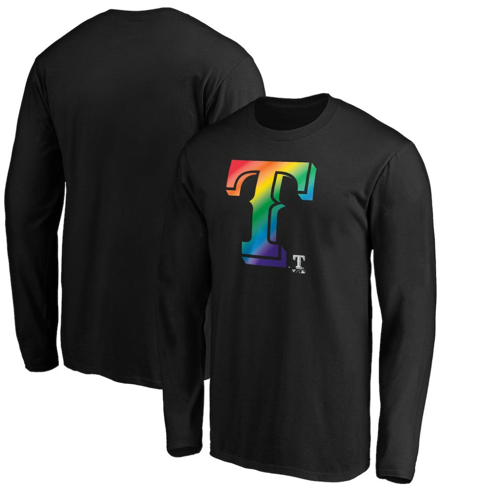 Texas Rangers Team Pride Logo Long Sleeve T-Shirt - Black - MLB Lifestyle