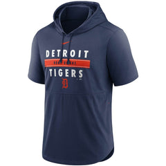 Detroit Tigers Nike Home Team Short Sleeve Hoodie Top - Navy - Nike Lifestyle