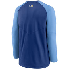 Kansas City Royals Nike Authentic Collection Pregame Performance Raglan Pullover Sweatshirt - Royal/Light Blue - Nike Discount