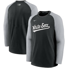Chicago White Sox Nike Authentic Collection Pregame Performance Raglan Pullover Sweatshirt - Black/Gray - Nike Online