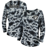 Las Vegas Raiders New Era Women's Tie-Dye Long Sleeve T-Shirt Black