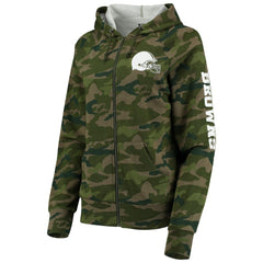 Cleveland Browns New Era Women's Raglan Full-Zip Hoodie Camo