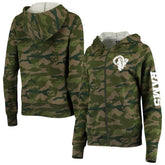 Los Angeles Rams New Era Women's Raglan Full-Zip Hoodie Camo