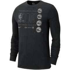 Philadelphia 76ers Courtside Chrome Long Sleeve T-Shirt Black | Nike US