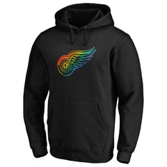 Detroit Red Wings Team Pride Logo Pullover Hoodie - Black - NHL 3964478