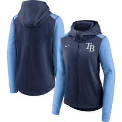 Tampa Bay Rays Nike Women's Authentic Collection Baseball Performance Full-Zip Hoodie - Navy/Light Blue - Nike Discount
