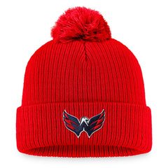 Washington Capitals Fanatics Primary Logo Cuffed Knit Hat with Pom - Red - NHL 3970399