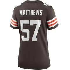 Nike Clay Matthews Cleveland Browns Women's Game Retired Player Jersey Brown