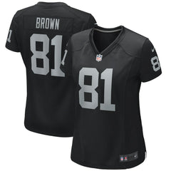 Nike Tim Brown Las Vegas Raiders Women's Game Retired Player Jersey Black