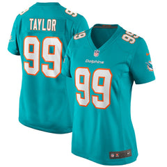 Nike Jason Taylor Miami Dolphins Women's Game Retired Player Jersey Aqua