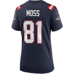 Nike Randy Moss New England Patriots Women's Game Retired Player Jersey Navy