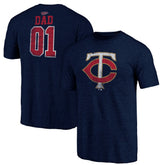 Minnesota Twins Father's Day Greatest Dad Tri-Blend T-Shirt - Navy - MLB Discount
