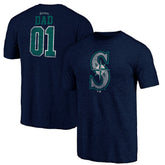 Seattle Mariners Father's Day Greatest Dad Tri-Blend T-Shirt - Navy - MLB Lifestyle