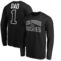 Colorado Rockies Father's Day #1 Dad Long Sleeve T-Shirt - Black - MLB Sale