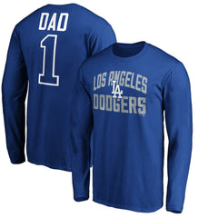 Los Angeles Dodgers Father's Day #1 Dad Long Sleeve T-Shirt - Royal - MLB on Sale
