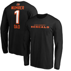 Cincinnati Bengals #1 Dad Long Sleeve Team Logo T-Shirt Black