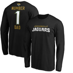 Jacksonville Jaguars #1 Dad Long Sleeve Team Logo T-Shirt Black