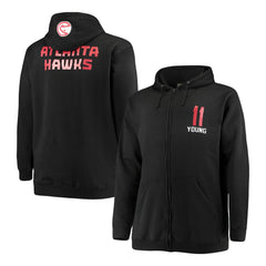 Trae Young Atlanta Hawks Big & Tall Player Name & Number Full-Zip Hoodie Jacket Black | Fanatics