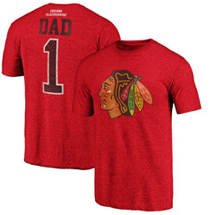 Chicago Blackhawks Greatest Dad Tri-Blend T-Shirt - Red - NHL 3990256