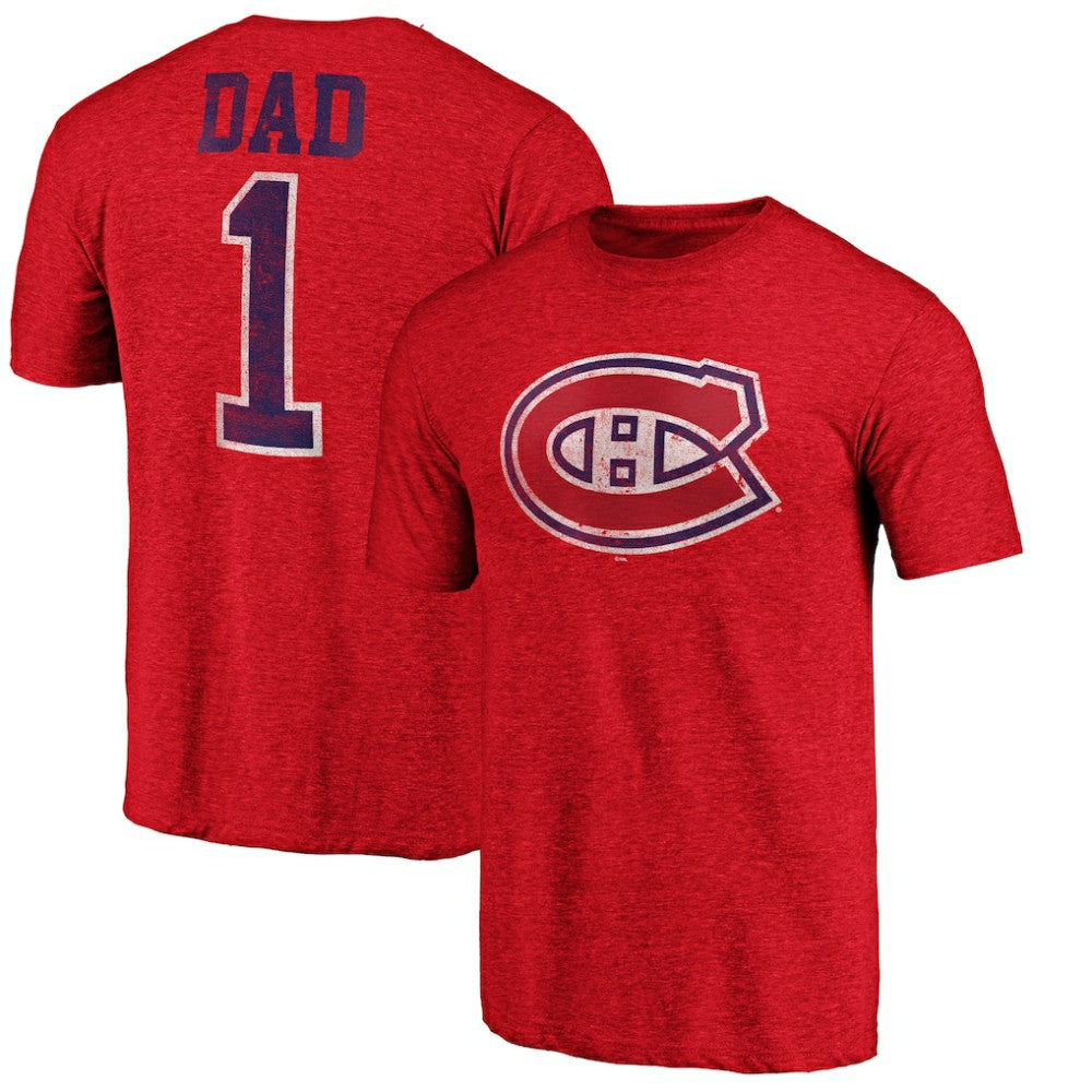 Montreal Canadiens Greatest Dad Tri-Blend T-Shirt - Red - NHL 3990264