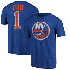 New York Islanders Greatest Dad Tri-Blend T-Shirt - Royal - NHL 3990267
