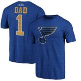 St. Louis Blues Greatest Dad Tri-Blend T-Shirt - Blue - NHL 3990272