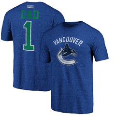 Vancouver Canucks Greatest Dad Tri-Blend T-Shirt - Blue - NHL 3990275