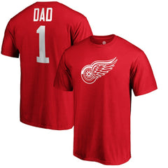 Detroit Red Wings #1 Dad T-Shirt - Red - NHL 3990289