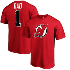 New Jersey Devils #1 Dad T-Shirt - Red - NHL 3990296