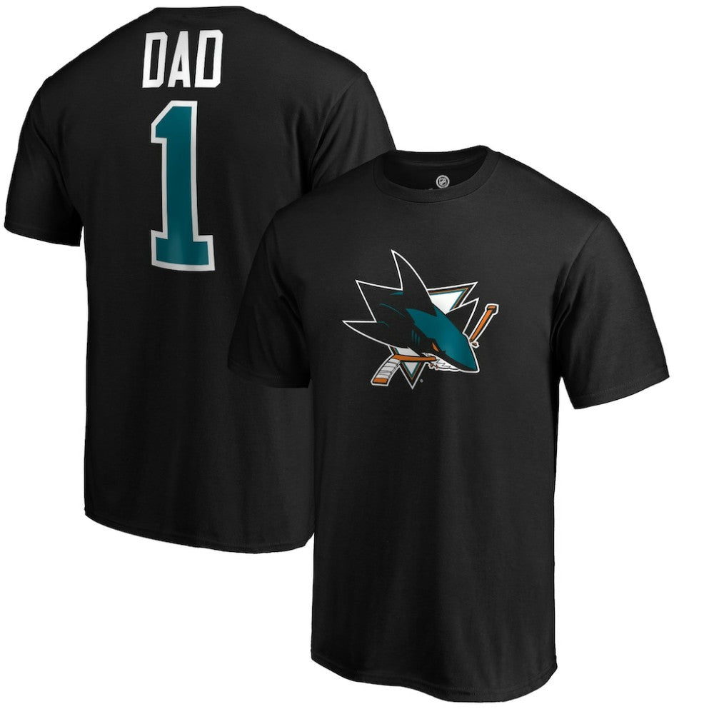 San Jose Sharks #1 Dad T-Shirt - Black - NHL 3990302