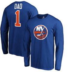New York Islanders #1 Dad Long Sleeve T-Shirt - Royal - NHL 3990328