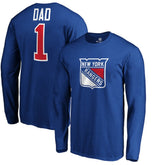 New York Rangers #1 Dad Long Sleeve T-Shirt - Blue - NHL 3990329