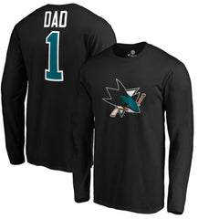 San Jose Sharks #1 Dad Long Sleeve T-Shirt - Black - NHL 3990333