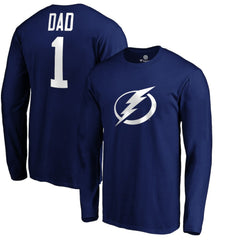 Tampa Bay Lightning #1 Dad Long Sleeve T-Shirt - Blue - NHL 3990335