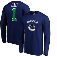 Vancouver Canucks #1 Dad Long Sleeve T-Shirt - Blue - NHL 3990337