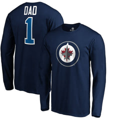 Winnipeg Jets #1 Dad Long Sleeve T-Shirt - Navy - NHL 3990340