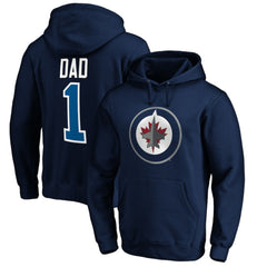 Winnipeg Jets #1 Dad Pullover Hoodie - Navy - NHL 3990371
