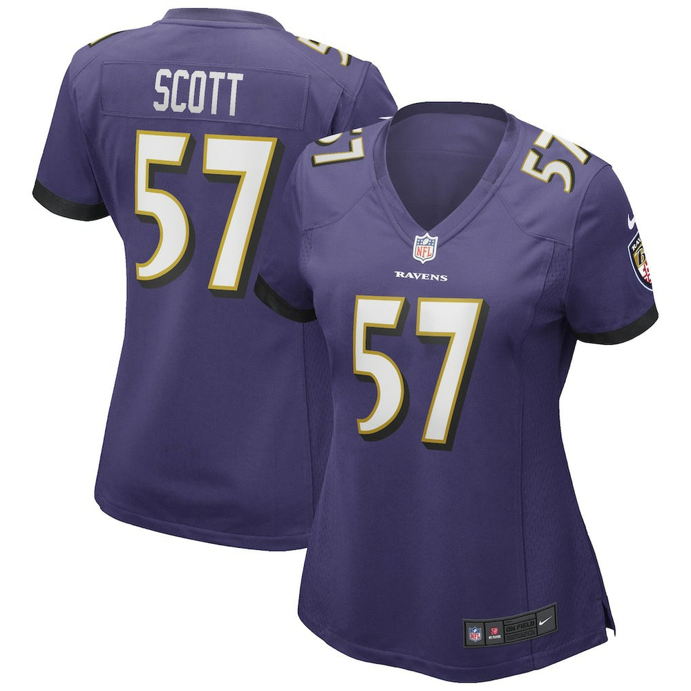 Nike Bart Scott Baltimore Ravens Women's Game Retired Player Jersey Purple
